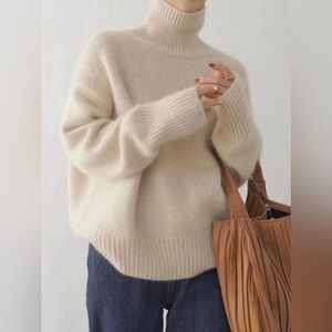 Turtleneck Dropped Shoulder Long Sleeve Sweater 10010084529